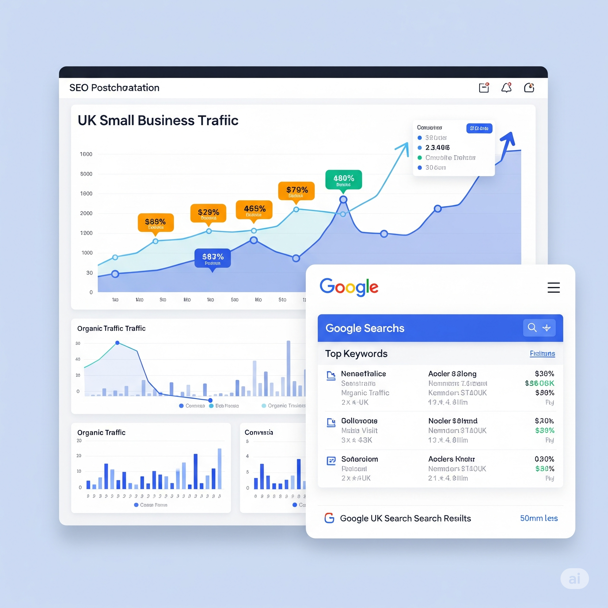 Google search results for small businesses in the UK