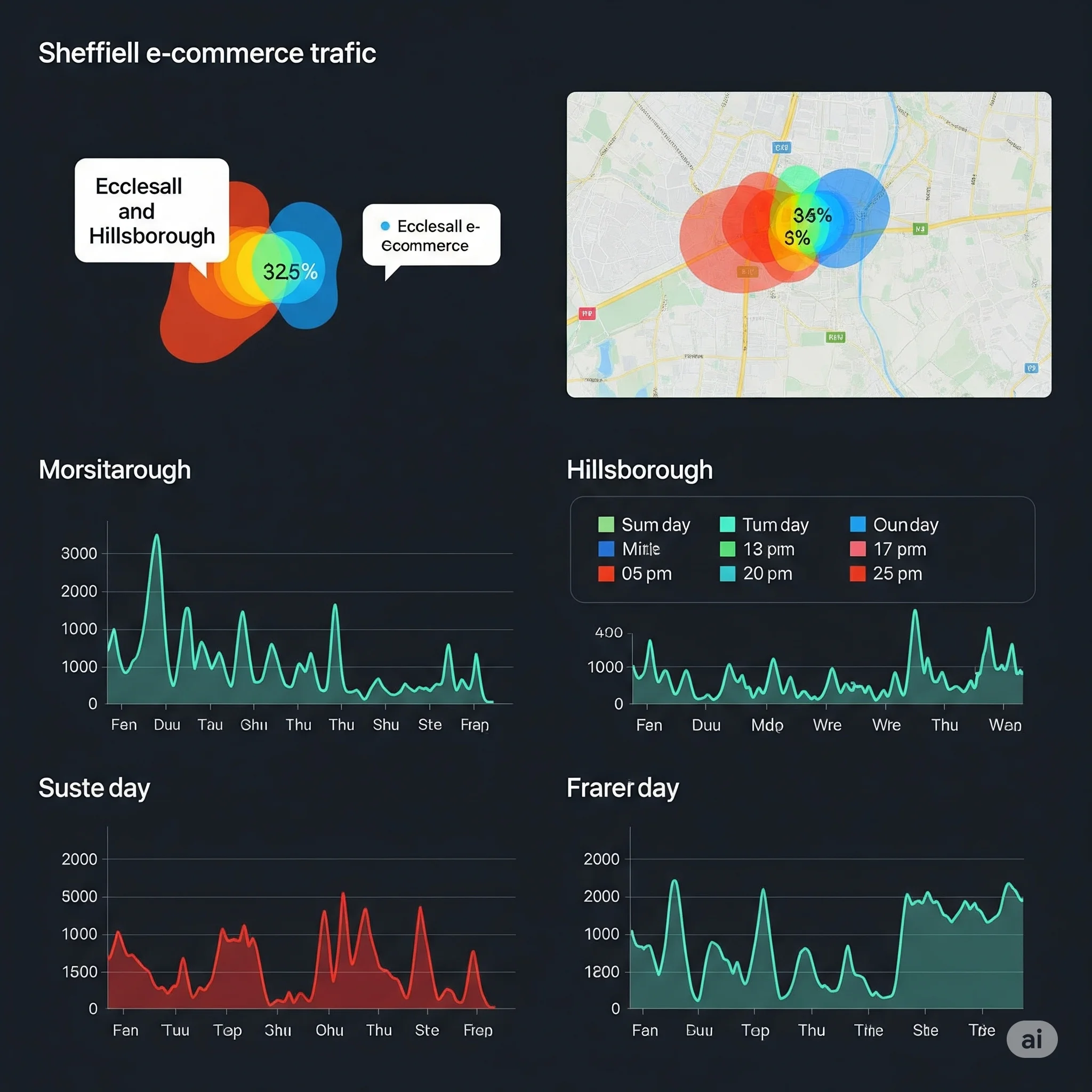 Mobile e-commerce traffic trends in Sheffield localities like Ecclesall and Hillsborough.