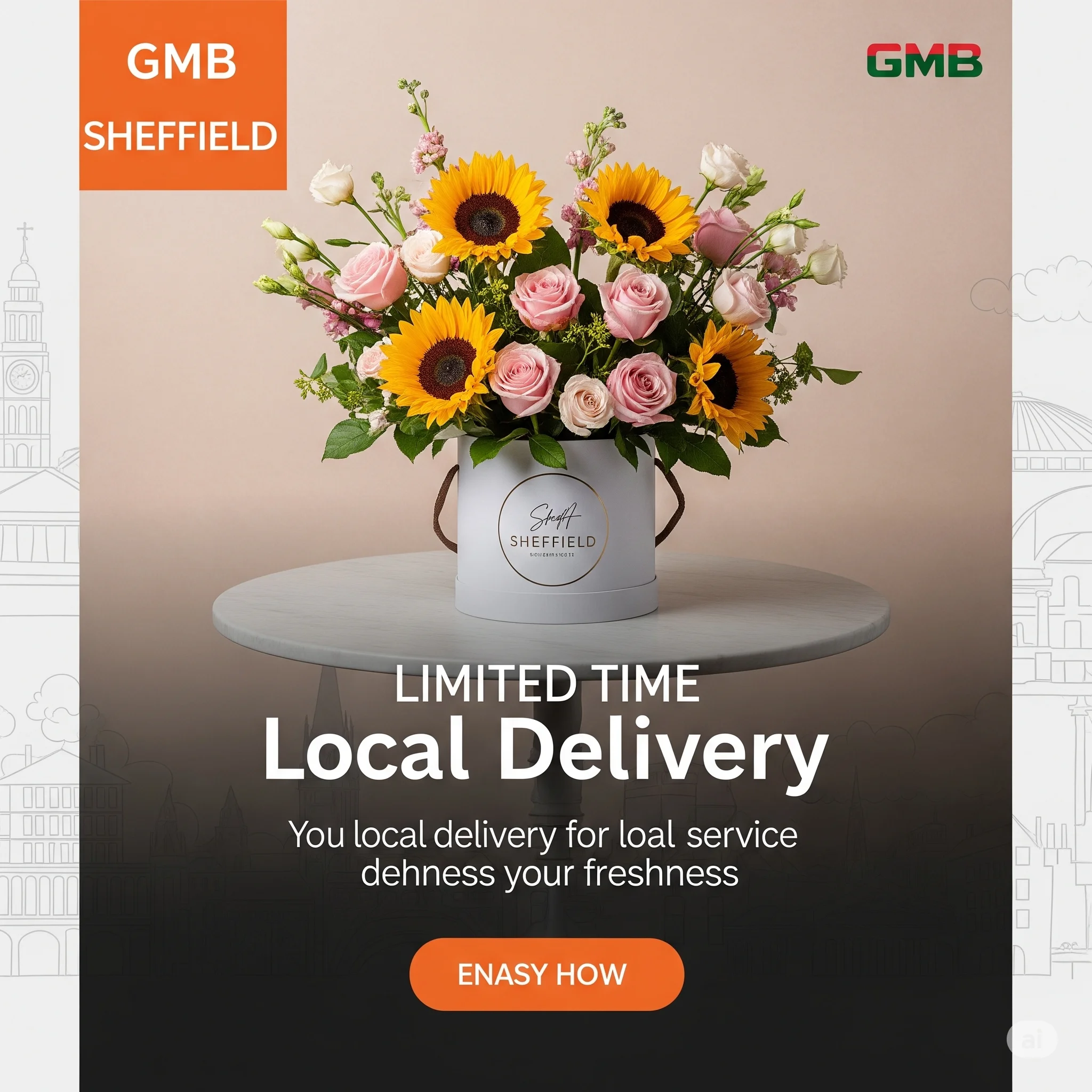 GMB post featuring a Sheffield florist’s limited-time local delivery offer.